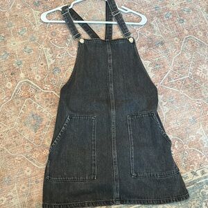 Black overall mini dress